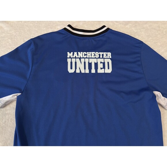 Blue MANCHESTER UNITED FC MUFC Football Soccer Mens Jersey Kit Large Shirt - Picture 8 of 8